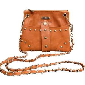 Agostino Designer Leather Crossbody Bag‎ – Studded, Chain Strap, Custom Hardware